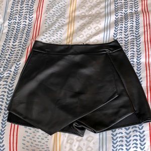 Black pleather skort by Design Lab